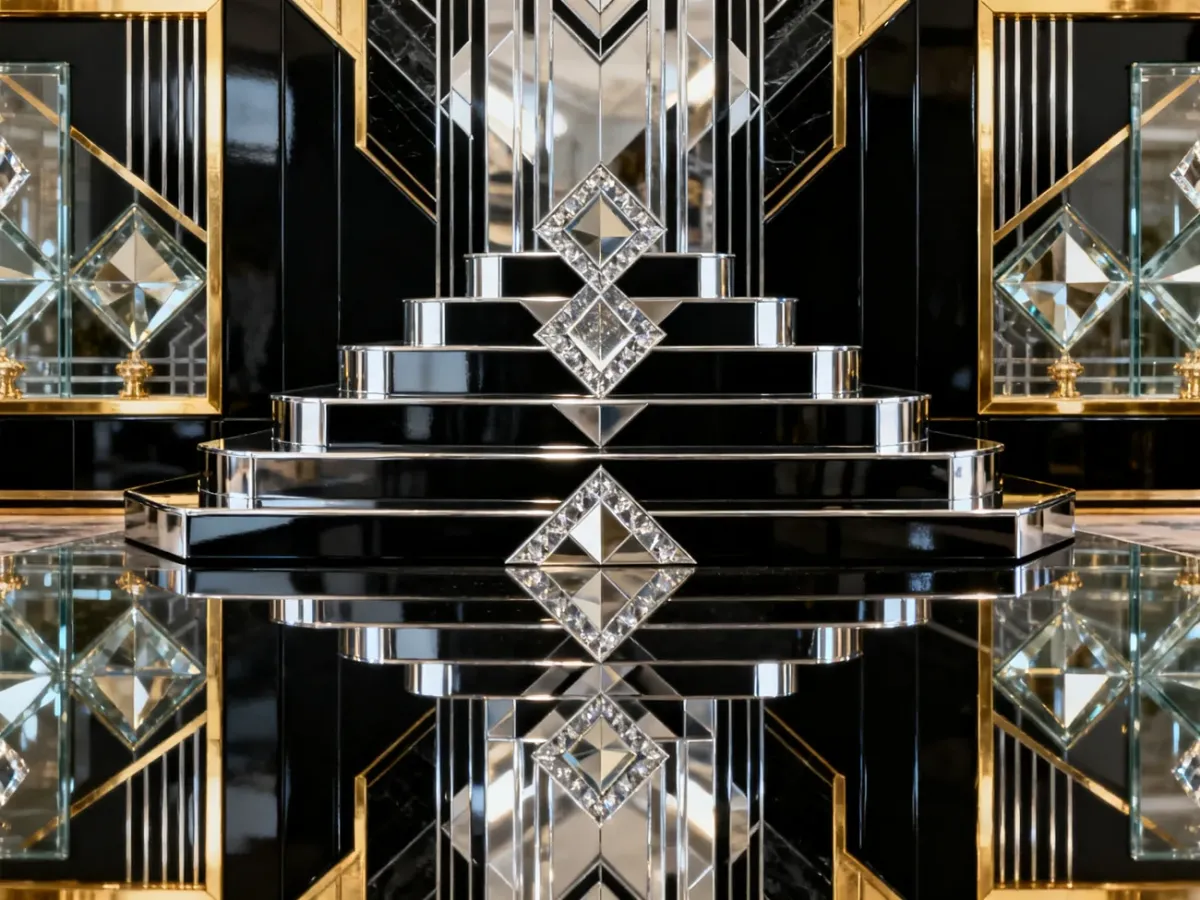 Geometryczna kompozycja dekoracyjna w stylu Art Deco